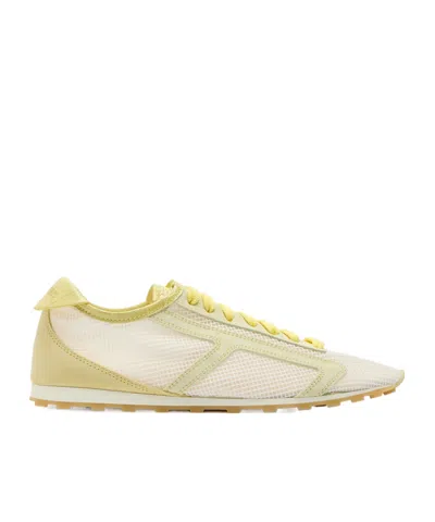 Jacquemus Les Tennis Panelled Mesh Sneakers In Gold