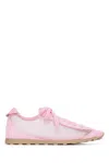 Jacquemus Les Tennis Suede And Leather Trimmed Mesh Sneakers In Pink