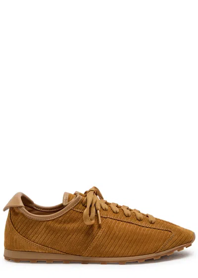 Jacquemus Les Tennis Ribbed Suede Sneakers In Brown