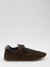 Jacquemus Crocodile-effect Suede Leather Sneakers In Brown