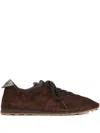 Jacquemus The Tennis Leather-trimmed Croc-effect Suede Sneakers In Brown