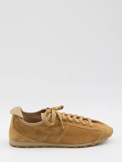 Jacquemus The Tennis Embossed-suede Low-top Sneakers In Brown