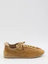 Jacquemus Les Tennis Sneakers In Soft Crocodile-embossed Suede Shoes In Brown