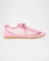 Jacquemus Les Tennis Suede And Leather Trimmed Mesh Sneakers In Pink