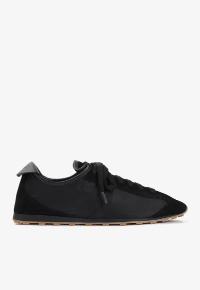 JACQUEMUS LES TENNIS SUEDE AND NYLON SNEAKERS