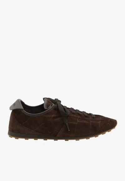 Jacquemus Les Tennis Suede Low-top Sneakers In Brown