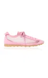 Jacquemus Les Tennis Suede And Leather Trimmed Mesh Sneakers In Pink