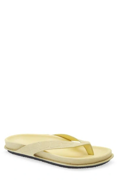 Jacquemus Les Tongs Croc Embossed Water Repellent Flip Flop In Yellow