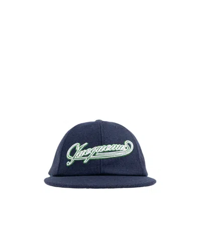Jacquemus Letter Detail Hat In Blue