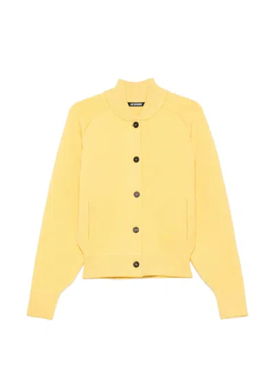 Jacquemus Levande Button Embroidered Knitwear In Yellow