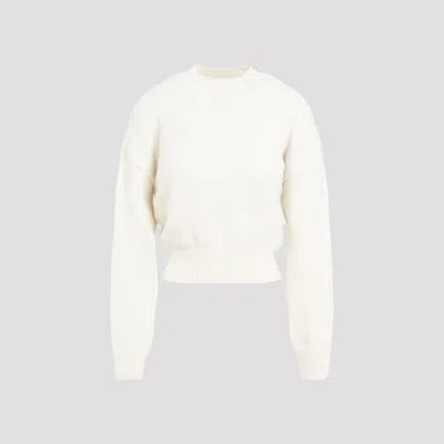 Jacquemus Light Beige Round Neck Pullover In White