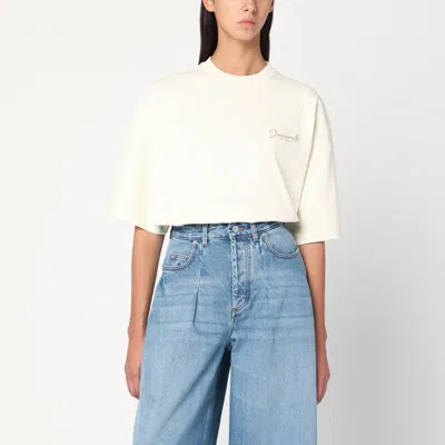 Jacquemus Le T-shirt Corto Logo Embroidered T-shirt In White