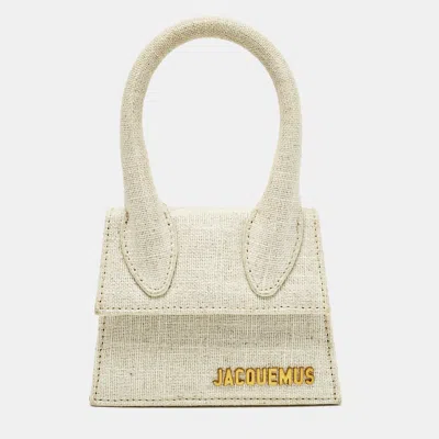 Pre-owned Jacquemus Light Beige Canvas Mini Le Chiquito Top Handle Bag In Sand
