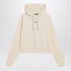 Jacquemus Light Beige Gros Grain Hooded Sweatshirt In White