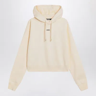 JACQUEMUS JACQUEMUS  LIGHT BEIGE GROS GRAIN HOODED SWEATSHIRT