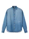 Jacquemus La Chemise De-nimes Simon With Embroidered Logo Clothing In Blue