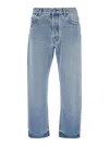 Jacquemus Le De-nimes Venice Blue Five Pocket Jeans With Embroidered Logo On The Back In Denim Man In Blue