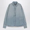 Jacquemus Signature Logo Denim Shirt In Green