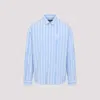 Jacquemus La Chemise Simon Logo Striped Shirt In Light Blue