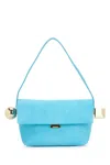 Jacquemus Le Rond Carre Leather Shoulder Bag In Light Blue