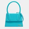 Jacquemus Women Le Chiquito Moyen Blue Leather Shoulder Bag In Blue