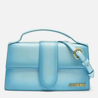 Pre-owned Jacquemus Light Blue Ombre Leather Le Grand Bambino Top Handle Bag