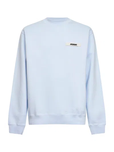 Jacquemus Light Blue Organic Cotton Fleece The Gros Grain Sweatshirt