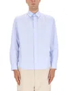 Jacquemus Long Sleeve Button-down Shirt With Curved Hem In Purple