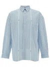 Jacquemus Boulanger Striped Long-sleeved Shirt In Print Blue Stripe