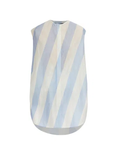 Jacquemus Light Blue Stripes Shirt Mini Dress