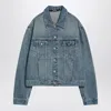Jacquemus Vintage Light Wash Cropped Denim Jacket In Blue