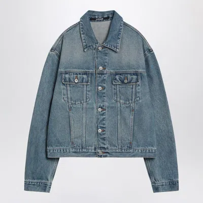 JACQUEMUS JACQUEMUS LIGHT BLUE WASHED DENIM JACKET