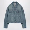 Jacquemus Vintage Light Wash Cropped Denim Jacket In Blue