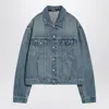 Jacquemus Vintage Light Wash Cropped Denim Jacket In Blue