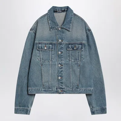 JACQUEMUS JACQUEMUS LIGHT BLUE WASHED DENIM JACKET MEN