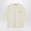 Jacquemus Light Beige Boxy T-shirt With Logo Women In Neutral