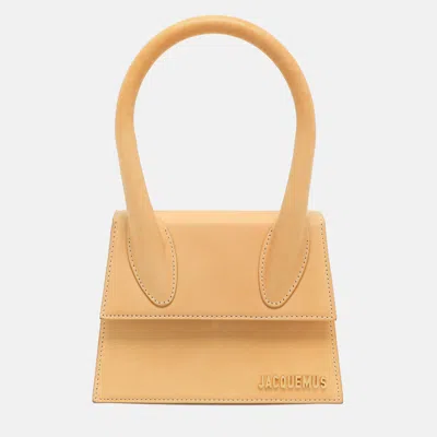 Pre-owned Jacquemus Light Brown Leather Le Chiquito Moyen Top Handle Bag