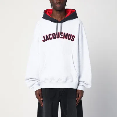 JACQUEMUS JACQUEMUS LIGHT GREY LE HOODIE BASEBALL SWEATSHIRT