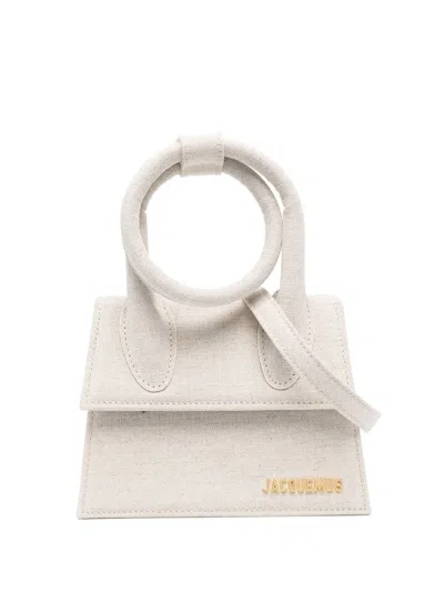 Jacquemus Light Grey Mini Bag With Knot Detail For Women In Gray