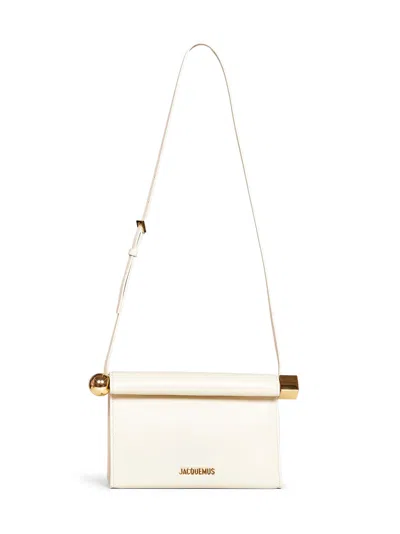 Jacquemus Light Ivory Rond Carré Clutch With Shoulder Strap