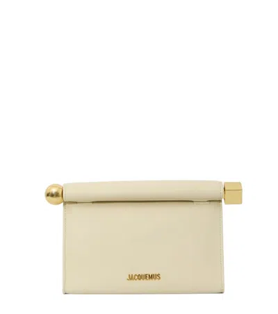 Jacquemus Light Ivory The Rond Carr Clutch In Neutral
