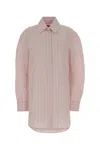 Jacquemus Light Pink Collar Stripe Shirt Dress In Pink