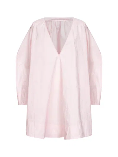 Jacquemus Paysan Oversized Cotton-blend Mini Dress In Pink