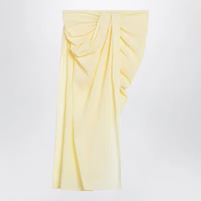 Jacquemus Light Yellow Asymmetric Pareo Skirt In Neutral