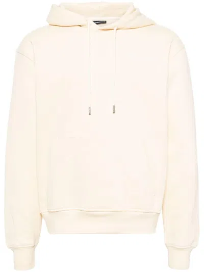 Jacquemus Logo-embroidered Cotton Hoodie In Tan