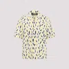 Jacquemus Yellow Cotton Jean Shirt With Playful Leaf Pattern In Light Yellow