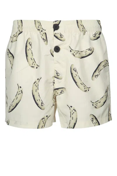 Jacquemus Light Yellow Le Maillot Puntini Swim Shorts In White
