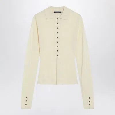 JACQUEMUS JACQUEMUS LIGHT YELLOW WOOL POLO WOMEN
