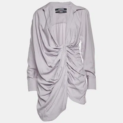 Pre-owned Jacquemus Lilac Crepe La Robe Bahia Mini Dress S In Purple
