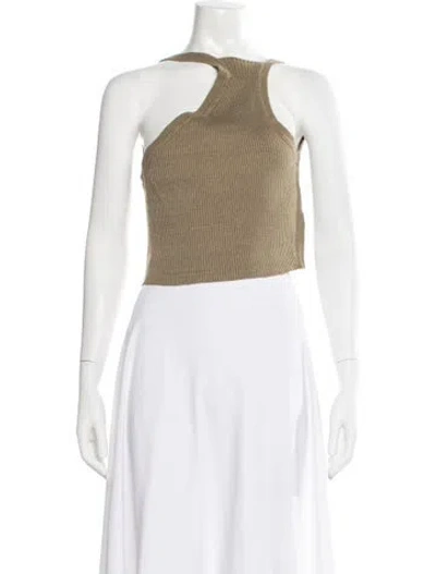 Pre-owned Jacquemus Linen Asymmetrical Crop Top In Neutral